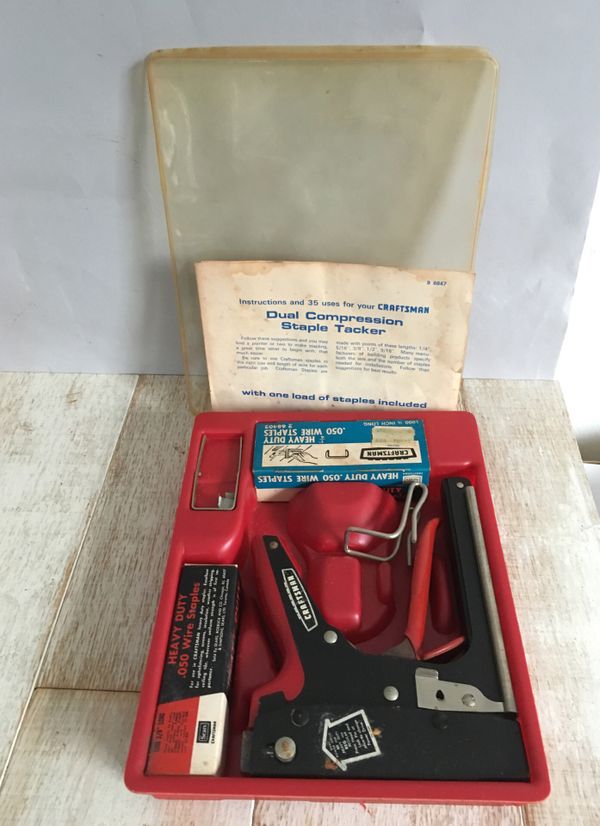 Vintage Sears Craftsman 6847 Dual Compression Staple Tacker Staple Gun