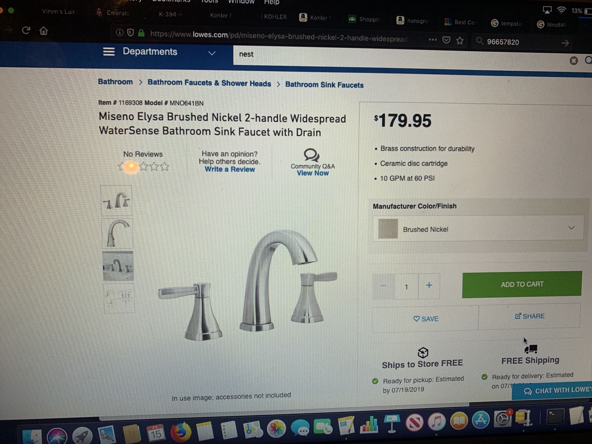 Bathroom sink faucet Brushed Nickel