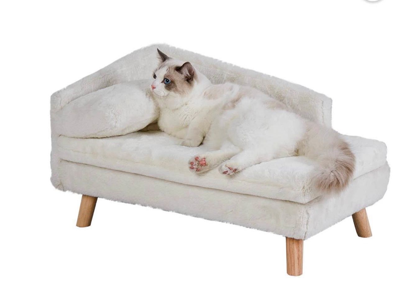 Elevated Sofa Couch Dog Bed Wood Legs for Dogs Cats, 27.56"L