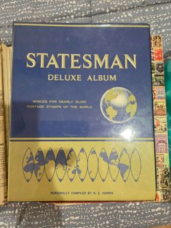 Vintage Stamp Collector Books and Stamps