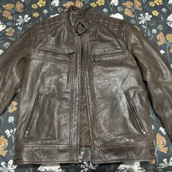 Leather brown jacket