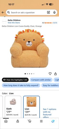 New Delta Children Lion Buddy Chair
