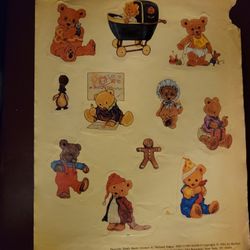 Vintage Teddy Bears Scholastic Stickers