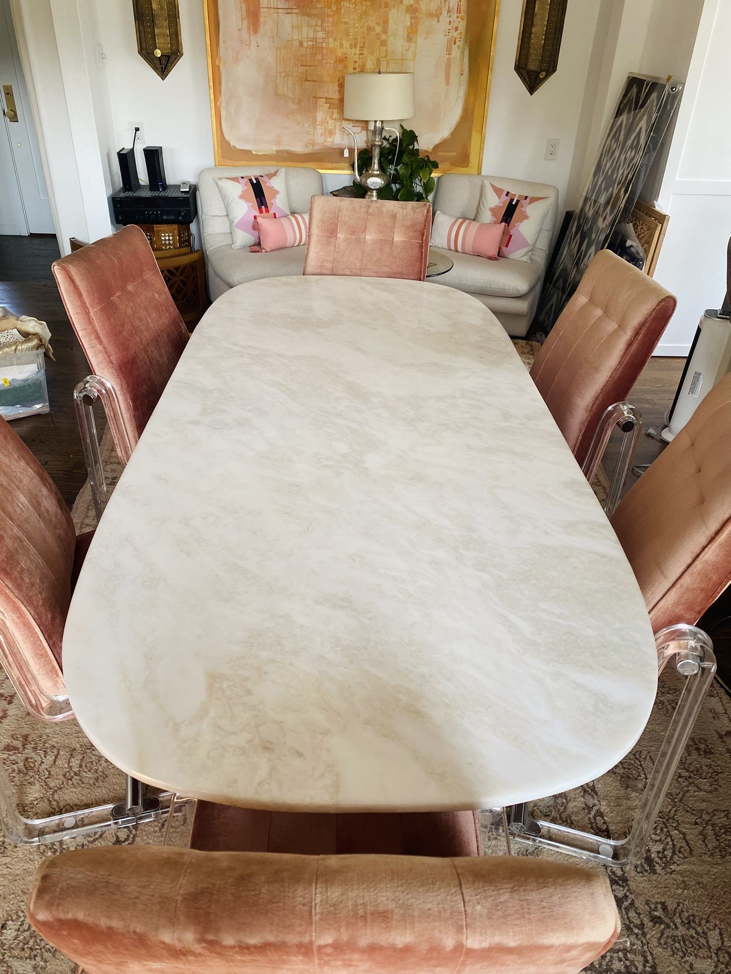 Large Marble/ Natural Stone Dining Room Table