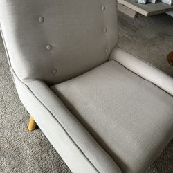 Two Cream Accent Chairs – 