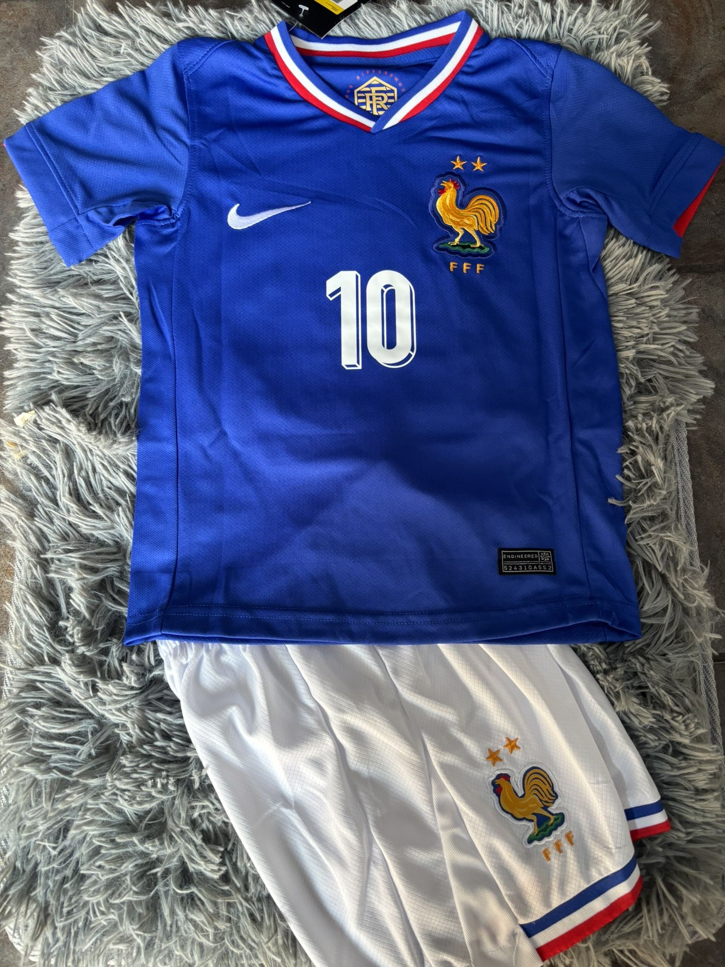 France Mbappe Kids Soccer Jersey 