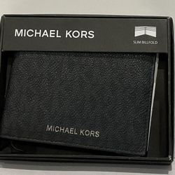 Black Michael Kors Slim Billfold Wallet 