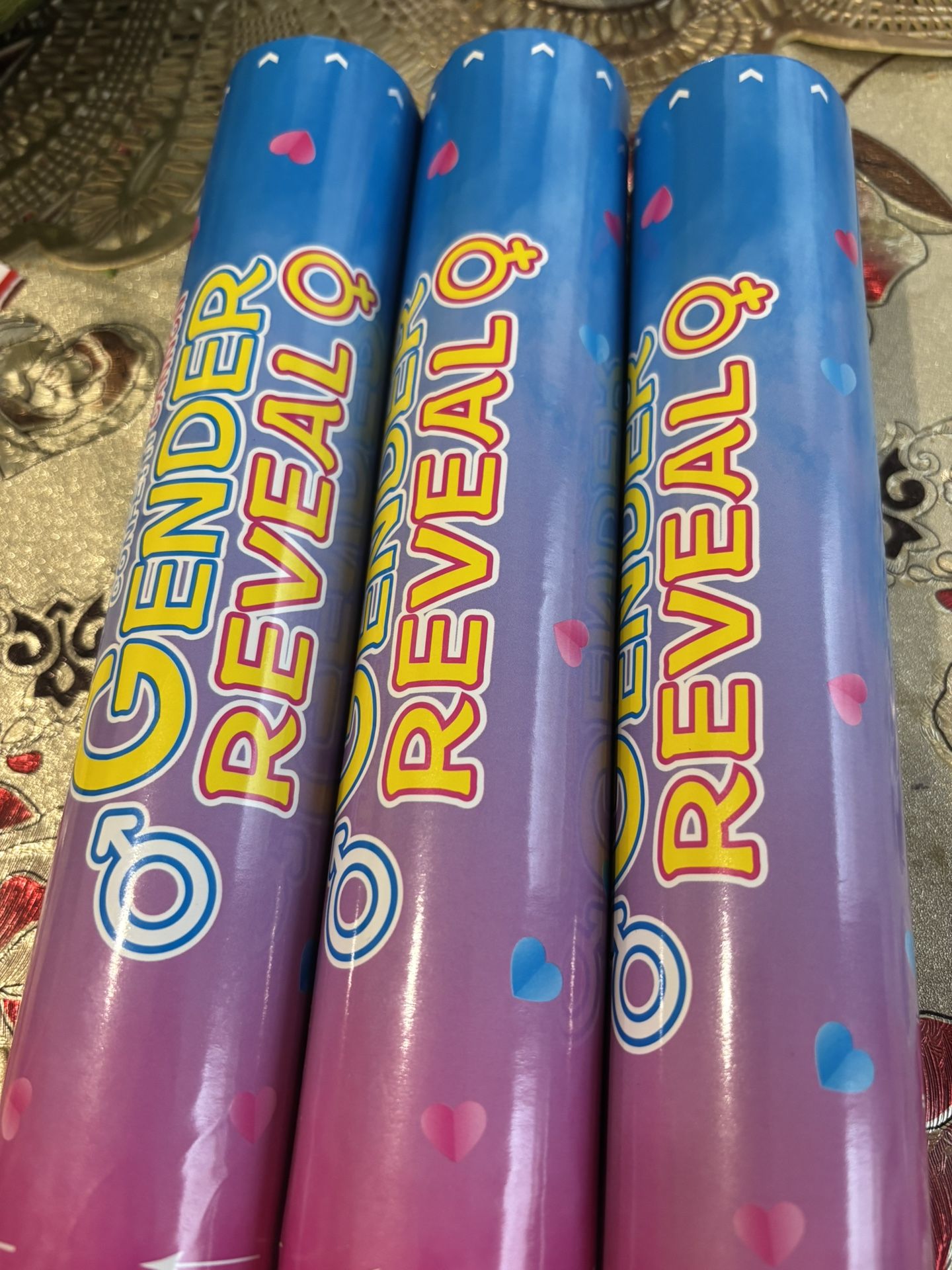 Gender Reveal Confetti And Pins 