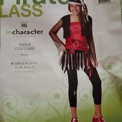 GIRL'S PIRATE COSTUME, Size M (10-12) Disfraz de Pirata para Niña, talla M.