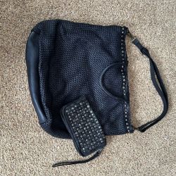 Beautiful Large Leather Italian Bag And Matching Wallet!