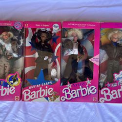 Vintage, Rare Military Barbie Collection - Army, Marine Corps, Army, Air Force Barbies