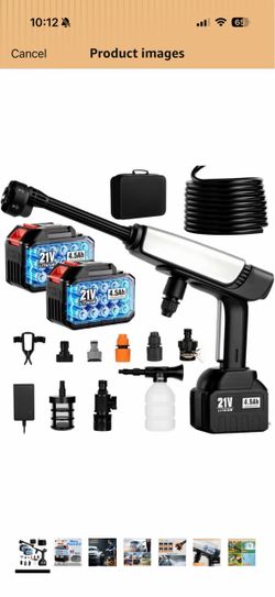 Brand new Cordless Pressure Washer Battery Powered,Portable Power Washer with 2pcs 4.5Ah 21V Battery&Charger & 6-in-1 Nozzle