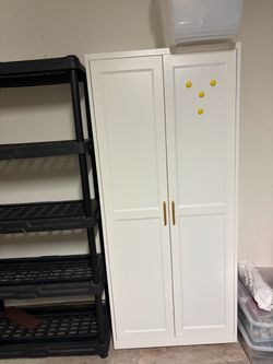 White Double Door Storage Cabinet
