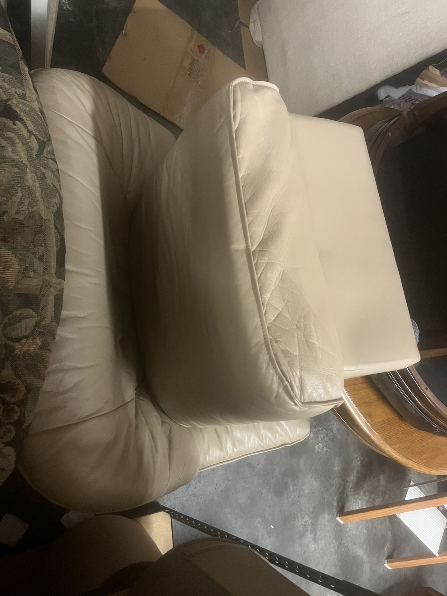 Italian Leather Chair An Ottoman