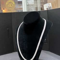 NEW 6mm Cuban Necklace Chain 24” Moissanite SS 4.43ctw