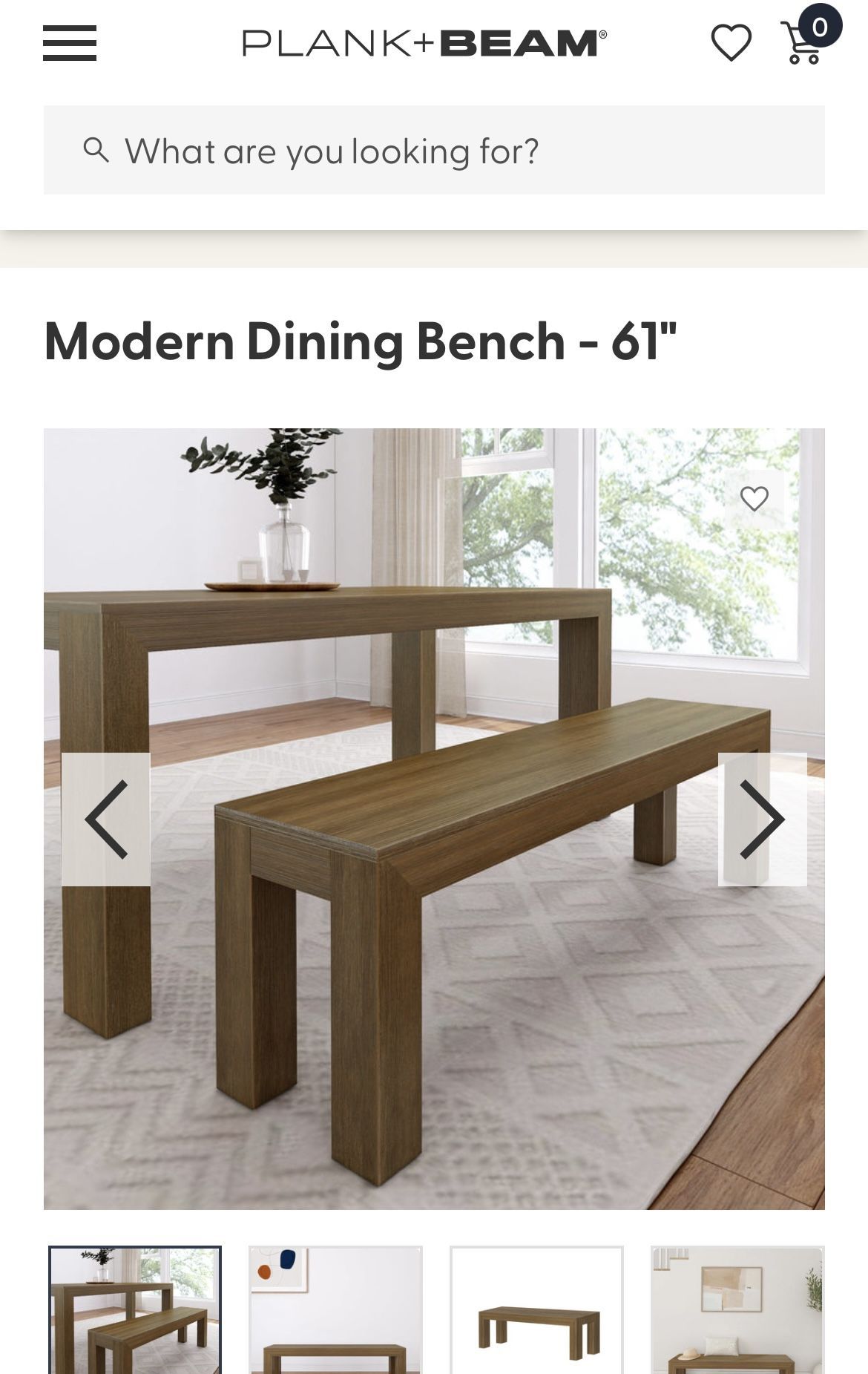 Plank+Beam Modern Dining Set with 4 Chairs and Bench