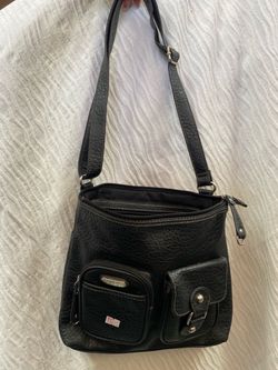 Black Crossbody Bag with Front Pockets