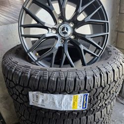 18" New Black Wheels & New GOODYEAR Allterrain Wrangler Trail Runner AT Tires Fir MERCEDES BENZ GLE350 SUV 
