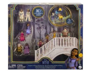 Disney's Wish Kingdom Of Rosas Character Small Doll Set, 10 Posable Mini Dolls & 5 Friend Figures