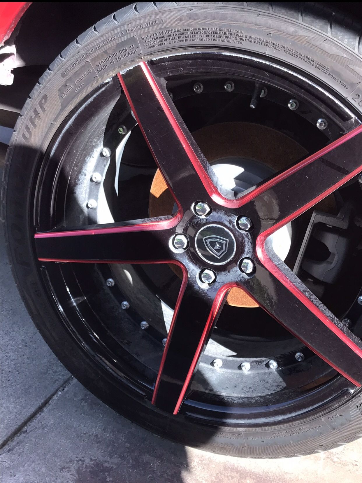 20 Inch Black And Red Rims