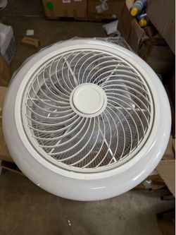 18 inch enclosed ceiling fan with light, indoor