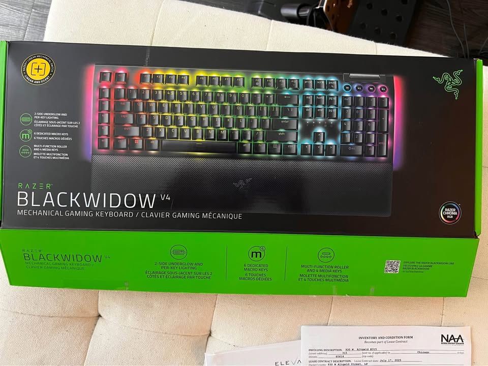 Like-New Razed Blackwidow V4 Keyboard 