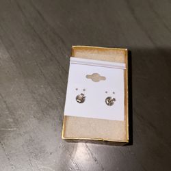 Silver Square Earrings 