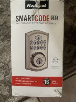 Kwikset SmartCode 913 Satin Nickel Single Cylinder Electronic Deadbolt Featuring SmartKey Security