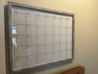 Glass Dry Erase Framed Wall Calendar