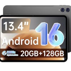 TECLAST Android 16 T65 13.4 inch Large Tablet, 20GB+128GB,120Hz 1920x1200 IPS Display,2.2Ghz Octa-Core Processor,10H 8000mAh Battery, 2.4GHz+5GHz WiFi