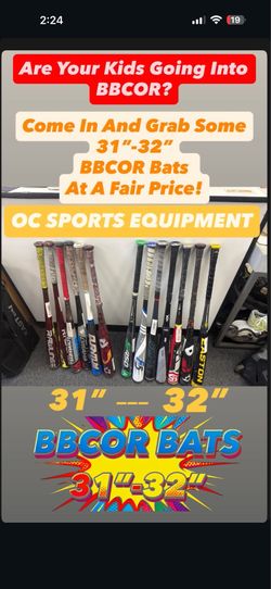Are Your Kids Getting Into BBCOR? BBCOR Bats for a Fair Price! 31”-32” and above!