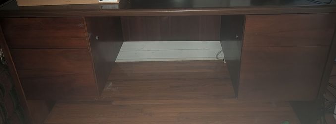 Double Pedestal Wood Office Desk
