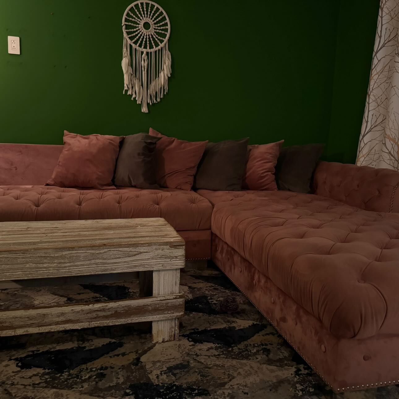 Pink Sofa / Coffee Table / Rug