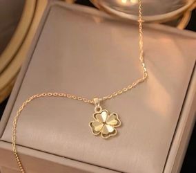 Gold Four-Leaf Clover Pendant Necklace