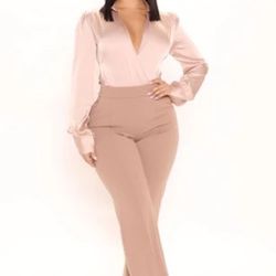 Playing Wicked Games Satin Bodysuit - Taupe