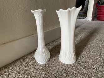Antique Milk Glass Vases.