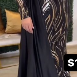 Brand New Black & Gold Sequin Dress – With Tags 