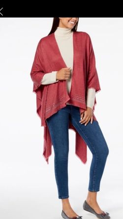 Charter Club Super-Soft Embellished Poncho