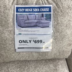 Cozy Beige Sofa Chaise