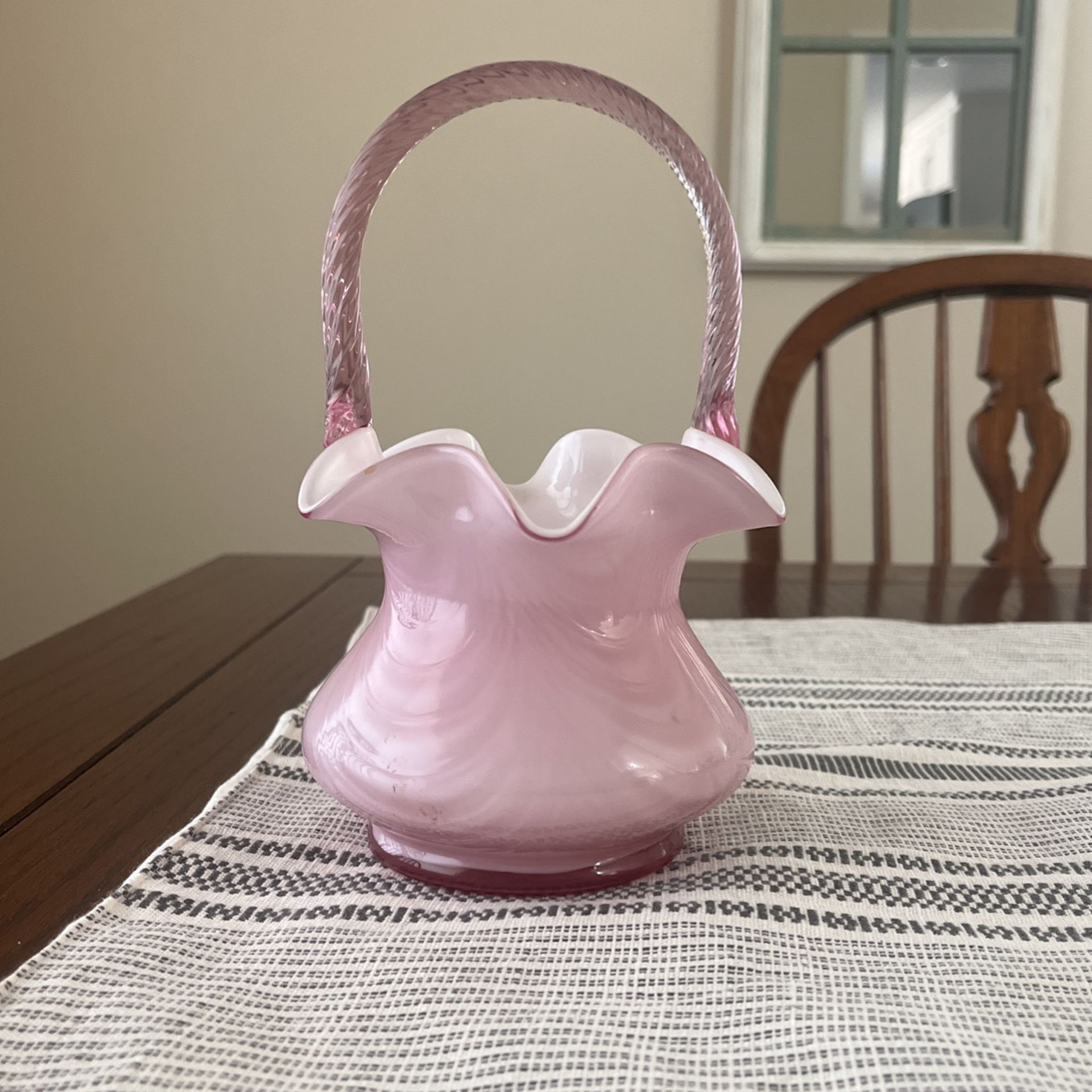 Fenton glass basket vintage