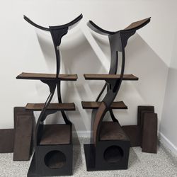 Refined Feline Lotus Cat Tower (Pair Available) — Never Used + Bonus Cushions