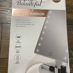 VIVITAR SIMPLY BEAUTIFUL CORDLESS LED LIGHT UP VANITY MIRROR TRI-FOLD