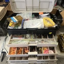 Large Fishing Tackle Box Fully Loaded.
