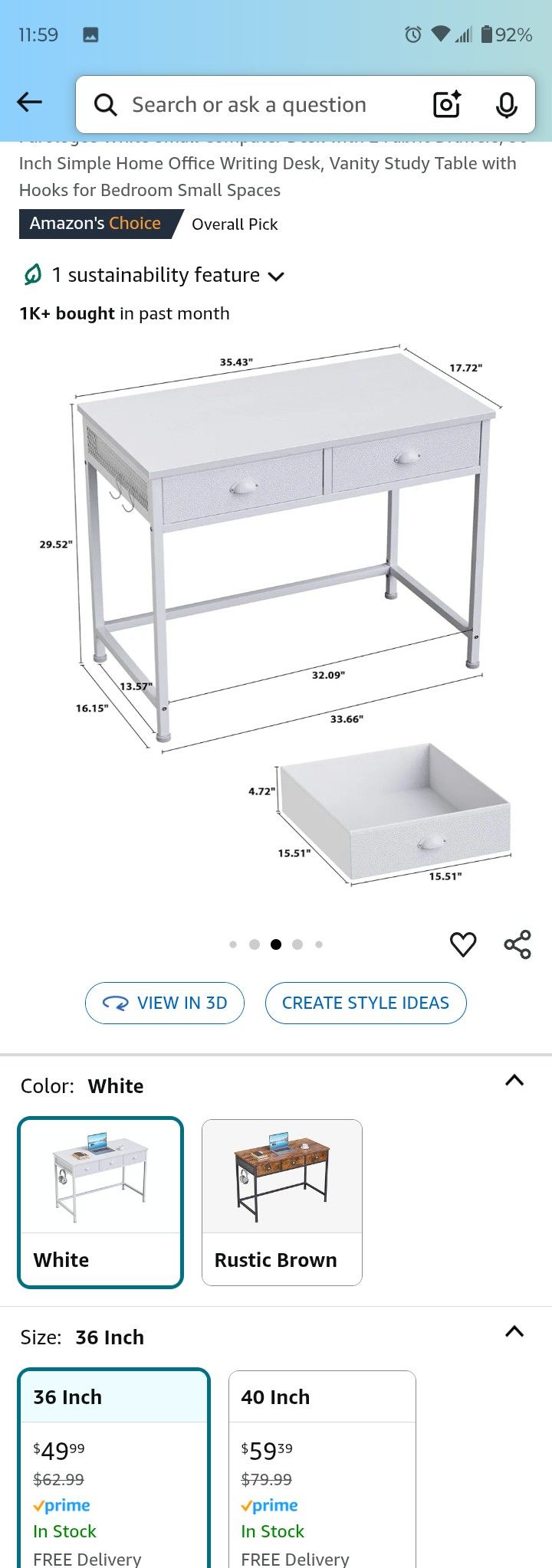 OBO: Fabric Drawers Small All White Or Wood/Black Desks