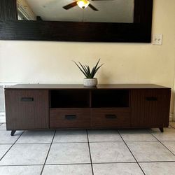 65” MAHOGANY TV STAND.