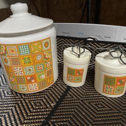 Vintage Patch Work Cookie Jar