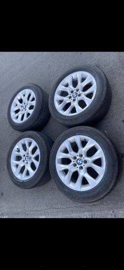 4 — 255/50r19 5x120 5x4.72 Stock BMW X5 X3 X1 530 Wheels Rims Good 80% Treads Continental Tires !!!