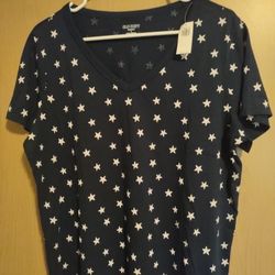 Old Navy Women's NWT Large navy blue Shirt with white stars