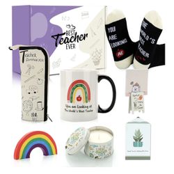 Teacher Gifts for Women, Teacher Appreciation Gifts Basket Bulk, Best Gifts for Teachers From Students,Graduation Back to School End of Year Teacher B