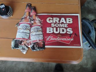 Budweiser 'Grab Some Buds' Metal Tin Sign